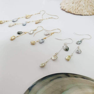 CONTACT US TO RECREATE THIS SOLD OUT STYLE Keshi Pearl Waterfall Drop Earrings - 14k Gold Fill FJD$ - Adorn Pacific - Earrings