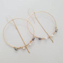 Load image into Gallery viewer, CONTACT US TO RECREATE THIS SOLD OUT STYLE Keshi Pearl Wrapped Hoop Earrings - 14k Gold Fill FJD$ - Adorn Pacific - Earrings
