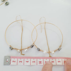 CONTACT US TO RECREATE THIS SOLD OUT STYLE Keshi Pearl Wrapped Hoop Earrings - 14k Gold Fill FJD$ - Adorn Pacific - Earrings