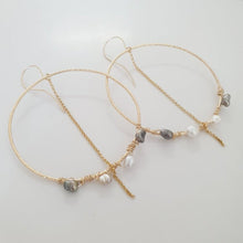 Load image into Gallery viewer, CONTACT US TO RECREATE THIS SOLD OUT STYLE Keshi Pearl Wrapped Hoop Earrings - 14k Gold Fill FJD$ - Adorn Pacific - Earrings

