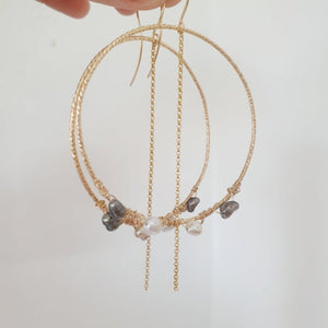 CONTACT US TO RECREATE THIS SOLD OUT STYLE Keshi Pearl Wrapped Hoop Earrings - 14k Gold Fill FJD$ - Adorn Pacific - Earrings