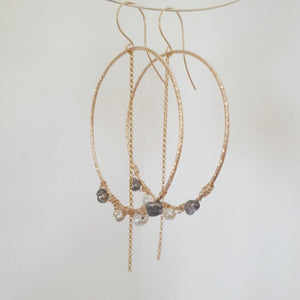 CONTACT US TO RECREATE THIS SOLD OUT STYLE Keshi Pearl Wrapped Hoop Earrings - 14k Gold Fill FJD$ - Adorn Pacific - Earrings