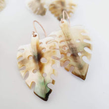 Load image into Gallery viewer, CONTACT US TO RECREATE THIS SOLD OUT STYLE Monstera Carved Fiji Oyster Shell Earrings in 14k Rose Gold Fill - FJD$ - Adorn Pacific - Earrings
