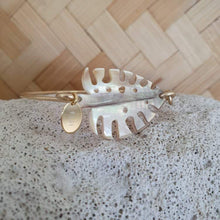 Load image into Gallery viewer, CONTACT US TO RECREATE THIS SOLD OUT STYLE Monstera Carved Oyster Shell Bangle - 14k Gold Filled FJD$ - Adorn Pacific - Bracelets
