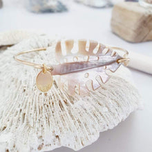 Load image into Gallery viewer, CONTACT US TO RECREATE THIS SOLD OUT STYLE Monstera Carved Oyster Shell Bangle - 14k Gold Filled FJD$ - Adorn Pacific - Bracelets
