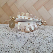 Load image into Gallery viewer, CONTACT US TO RECREATE THIS SOLD OUT STYLE Monstera Carved Oyster Shell Bangle - 14k Gold Filled FJD$ - Adorn Pacific - Bracelets
