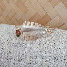Load image into Gallery viewer, CONTACT US TO RECREATE THIS SOLD OUT STYLE Monstera Carved Oyster Shell Bangle - 14k Gold Filled FJD$ - Adorn Pacific - Bracelets
