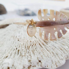 Load image into Gallery viewer, CONTACT US TO RECREATE THIS SOLD OUT STYLE Monstera Carved Oyster Shell Bangle - 14k Gold Filled FJD$ - Adorn Pacific - Bracelets
