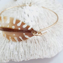 Load image into Gallery viewer, CONTACT US TO RECREATE THIS SOLD OUT STYLE Monstera Carved Oyster Shell Bangle - 14k Gold Filled FJD$ - Adorn Pacific - Bracelets
