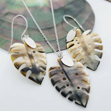 Load image into Gallery viewer, CONTACT US TO RECREATE THIS SOLD OUT STYLE Monstera Carved Oyster Shell Earrings and Necklace Set - 14k Gold Fill or 925 Sterling Silver FJD$ - Adorn Pacific - Earrings
