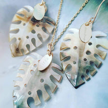 Load image into Gallery viewer, CONTACT US TO RECREATE THIS SOLD OUT STYLE Monstera Carved Oyster Shell Necklace - 14k Gold Fill or 925 Sterling Silver FJD$ - Adorn Pacific - Jewelry Sets
