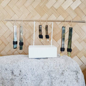 CONTACT US TO RECREATE THIS SOLD OUT STYLE Mother of Pearl Earrings with Wax Cord detail - 925 Sterling Silver or 14k Gold Fill FJD$ - Adorn Pacific - Earrings