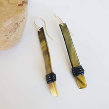 Load image into Gallery viewer, CONTACT US TO RECREATE THIS SOLD OUT STYLE Mother of Pearl Earrings with Wax Cord detail - 925 Sterling Silver or 14k Gold Fill FJD$ - Adorn Pacific - Earrings
