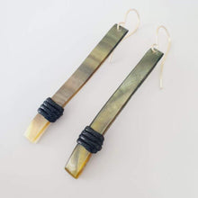 Load image into Gallery viewer, CONTACT US TO RECREATE THIS SOLD OUT STYLE Mother of Pearl Earrings with Wax Cord detail - 925 Sterling Silver or 14k Gold Fill FJD$ - Adorn Pacific - Earrings
