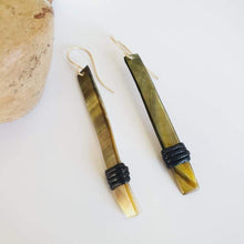 Load image into Gallery viewer, CONTACT US TO RECREATE THIS SOLD OUT STYLE Mother of Pearl Earrings with Wax Cord detail - 925 Sterling Silver or 14k Gold Fill FJD$ - Adorn Pacific - Earrings
