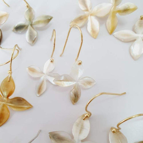 CONTACT US TO RECREATE THIS SOLD OUT STYLE Mother of Pearl Flower Earrings - 18k Gold Vermeil & 925 Sterling Silver FJD$ - Adorn Pacific - Earrings