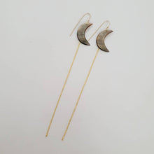 Load image into Gallery viewer, CONTACT US TO RECREATE THIS SOLD OUT STYLE Mother of Pearl Moon Earrings with Chain Detail - 14k Gold Fill FJD$ - Adorn Pacific - Earrings
