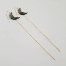 Load image into Gallery viewer, CONTACT US TO RECREATE THIS SOLD OUT STYLE Mother of Pearl Moon Earrings with Chain Detail - 14k Gold Fill FJD$ - Adorn Pacific - Earrings
