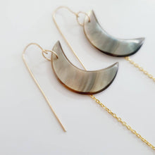 Load image into Gallery viewer, CONTACT US TO RECREATE THIS SOLD OUT STYLE Mother of Pearl Moon Earrings with Chain Detail - 14k Gold Fill FJD$ - Adorn Pacific - Earrings
