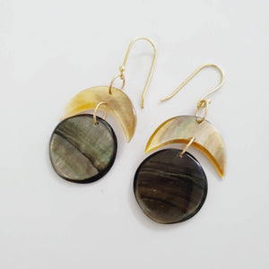 CONTACT US TO RECREATE THIS SOLD OUT STYLE Mother of Pearl Moon Phase Earrings - 14k Gold Fill FJD$ - Adorn Pacific - Earrings