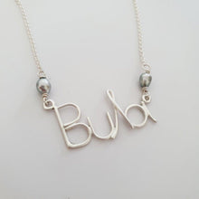 Load image into Gallery viewer, CONTACT US TO RECREATE THIS SOLD OUT STYLE Name Necklace with Pearls - 925 Sterling Silver FJD$ - Adorn Pacific - Necklaces
