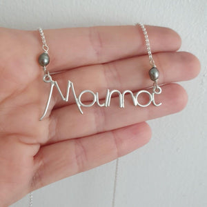 CONTACT US TO RECREATE THIS SOLD OUT STYLE Name Necklace with Pearls - 925 Sterling Silver FJD$ - Adorn Pacific - Necklaces