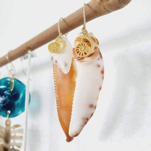 CONTACT US TO RECREATE THIS SOLD OUT STYLE Nautilus & Tumbled Shell Earrings - 14k Gold Filled FJD$ - Adorn Pacific - Earrings