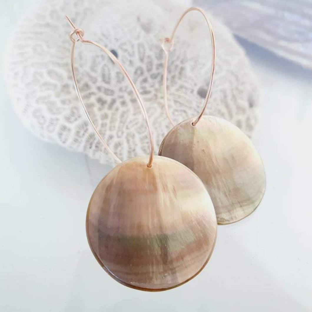 CONTACT US TO RECREATE THIS SOLD OUT STYLE Oyster Shell Hoop Earrings - 14k Rose Gold Filled FJD$ - Adorn Pacific - Earrings