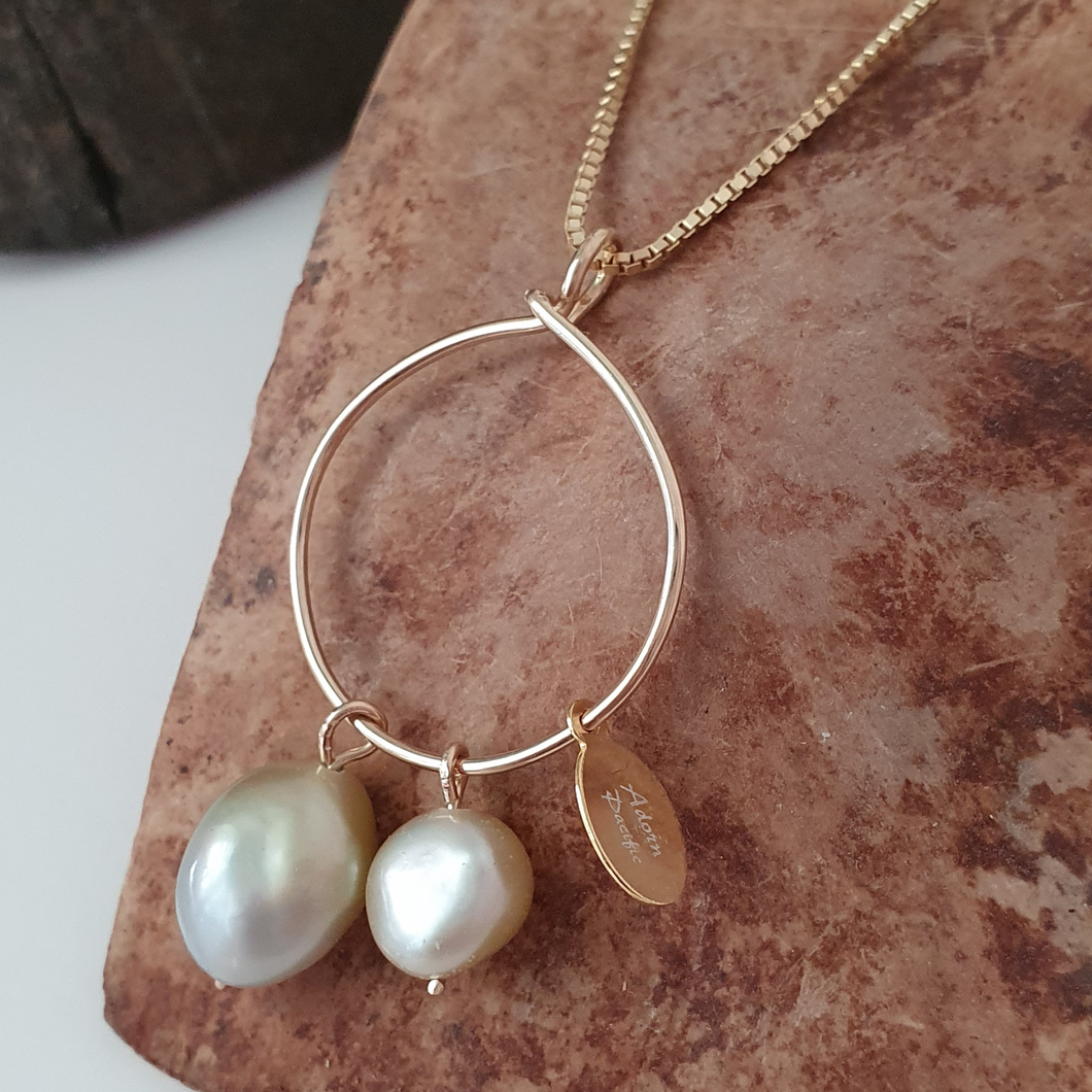 CONTACT US TO RECREATE THIS SOLD OUT STYLE Removable Pearl Charm Necklace - 14k Gold Filled or 925 Sterling Silver - FJD - Adorn Pacific - Necklaces