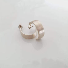 Load image into Gallery viewer, CONTACT US TO RECREATE THIS SOLD OUT STYLE Satin Finish Solid Silver Wide Semi-Hoop Earrings - 925 Sterling Silver FJD$ - Adorn Pacific - All Products
