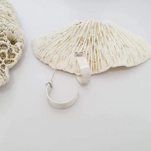 CONTACT US TO RECREATE THIS SOLD OUT STYLE Satin Finish Solid Silver Wide Semi-Hoop Earrings - 925 Sterling Silver FJD$ - Adorn Pacific - All Products