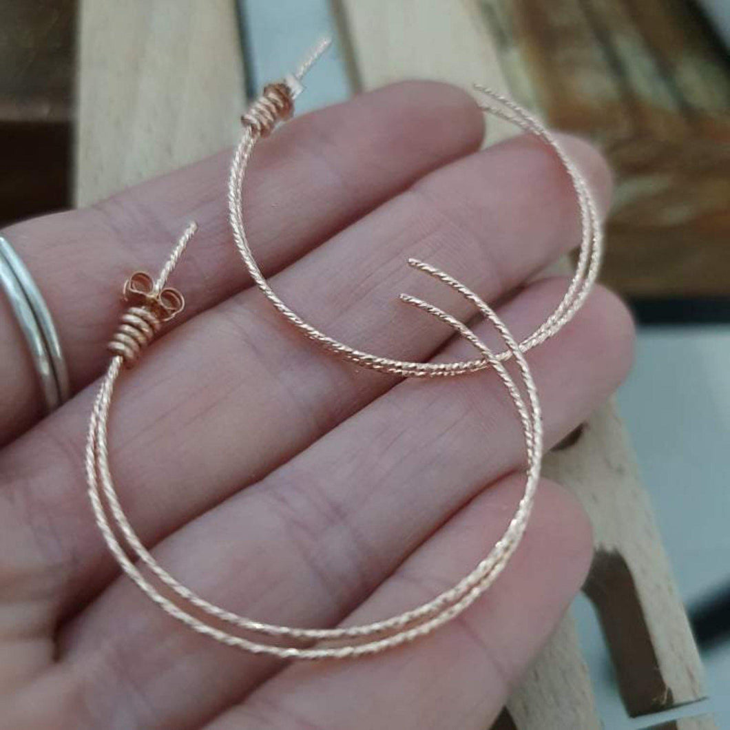 CONTACT US TO RECREATE THIS SOLD OUT STYLE Sparkle Double Hoop Earrings - 14k Rose Gold Fill FJD$ - Adorn Pacific - Earrings