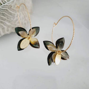 CONTACT US TO RECREATE THIS SOLD OUT STYLE Sparkle Frangipani Double Shell Earrings - 14k Gold Filled FJD$ - Adorn Pacific - Earrings
