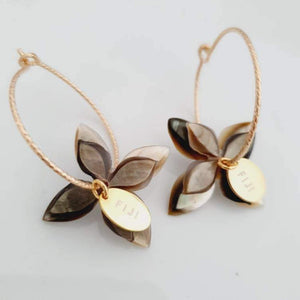 CONTACT US TO RECREATE THIS SOLD OUT STYLE Sparkle Frangipani Double Shell Earrings - 14k Gold Filled FJD$ - Adorn Pacific - Earrings