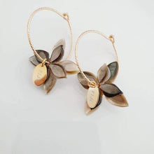 Load image into Gallery viewer, CONTACT US TO RECREATE THIS SOLD OUT STYLE Sparkle Frangipani Double Shell Earrings - 14k Gold Filled FJD$ - Adorn Pacific - Earrings
