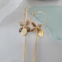 Load image into Gallery viewer, CONTACT US TO RECREATE THIS SOLD OUT STYLE Sparkle Frangipani Shell Earrings with Chain Detail - 14k Gold Filled FJD$ - Adorn Pacific - Earrings

