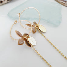 Load image into Gallery viewer, CONTACT US TO RECREATE THIS SOLD OUT STYLE Sparkle Frangipani Shell Earrings with Chain Detail - 14k Gold Filled FJD$ - Adorn Pacific - Earrings
