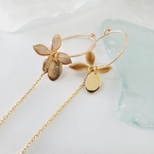 Load image into Gallery viewer, CONTACT US TO RECREATE THIS SOLD OUT STYLE Sparkle Frangipani Shell Earrings with Chain Detail - 14k Gold Filled FJD$ - Adorn Pacific - Earrings
