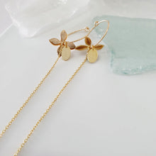 Load image into Gallery viewer, CONTACT US TO RECREATE THIS SOLD OUT STYLE Sparkle Frangipani Shell Earrings with Chain Detail - 14k Gold Filled FJD$ - Adorn Pacific - Earrings
