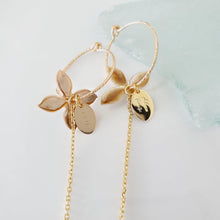 Load image into Gallery viewer, CONTACT US TO RECREATE THIS SOLD OUT STYLE Sparkle Frangipani Shell Earrings with Chain Detail - 14k Gold Filled FJD$ - Adorn Pacific - Earrings
