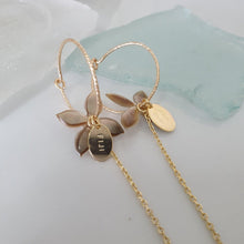 Load image into Gallery viewer, CONTACT US TO RECREATE THIS SOLD OUT STYLE Sparkle Frangipani Shell Earrings with Chain Detail - 14k Gold Filled FJD$ - Adorn Pacific - Earrings
