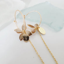 Load image into Gallery viewer, CONTACT US TO RECREATE THIS SOLD OUT STYLE Sparkle Frangipani Shell Earrings with Chain Detail - 14k Gold Filled FJD$ - Adorn Pacific - Earrings

