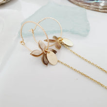 Load image into Gallery viewer, CONTACT US TO RECREATE THIS SOLD OUT STYLE Sparkle Frangipani Shell Earrings with Chain Detail - 14k Gold Filled FJD$ - Adorn Pacific - Earrings
