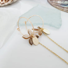 Load image into Gallery viewer, CONTACT US TO RECREATE THIS SOLD OUT STYLE Sparkle Frangipani Shell Earrings with Chain Detail - 14k Gold Filled FJD$ - Adorn Pacific - Earrings
