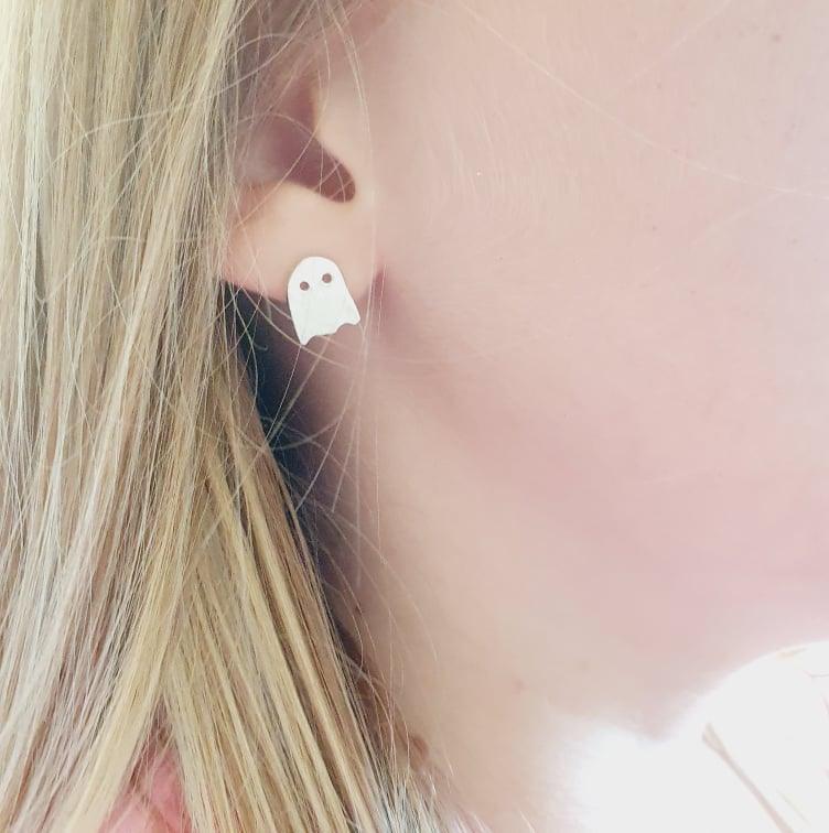 CONTACT US TO RECREATE THIS SOLD OUT STYLE Spooky Ghost Stud Earrings - 925 Sterling Silver FJD$ - Adorn Pacific - Earrings