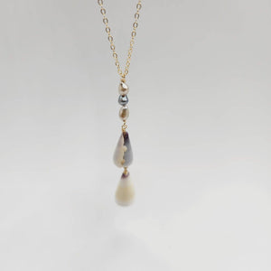 CONTACT US TO RECREATE THIS SOLD OUT STYLE Tahitian Keshi Pearl & Shell Lariat Y-Necklace - 14k Gold Fill FJD$ - Adorn Pacific - Necklaces