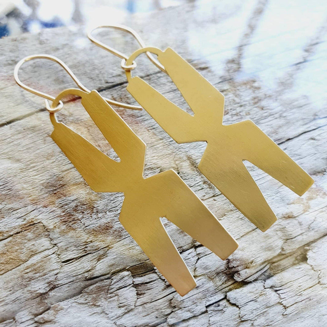 CONTACT US TO RECREATE THIS SOLD OUT STYLE Tapa Motif Earrings - Brass & 14k Gold Fill FJD$ - Adorn Pacific - Earrings