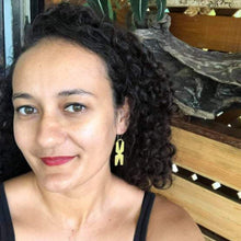 Load image into Gallery viewer, CONTACT US TO RECREATE THIS SOLD OUT STYLE Tapa Motif Earrings - Brass &amp; 14k Gold Fill FJD$ - Adorn Pacific - Earrings
