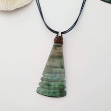 Load image into Gallery viewer, CONTACT US TO RECREATE THIS SOLD OUT STYLE Unisex Carved Mother of Pearl Necklace - 925 Sterling Silver &amp; Wax Cord FJD$ - Adorn Pacific - Necklaces
