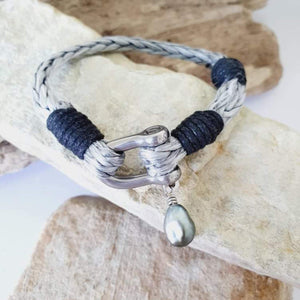 CONTACT US TO RECREATE THIS SOLD OUT STYLE Unisex Stainless Steel Bracelet with Saltwater Pearl - FJD$ - Adorn Pacific - Bracelets
